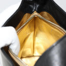 Salvatore Ferragamo Shoulder Bag Leather Black Gold Auth 184545-22