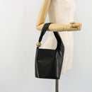 Salvatore Ferragamo Shoulder Bag Leather Black Gold Auth 184545-24