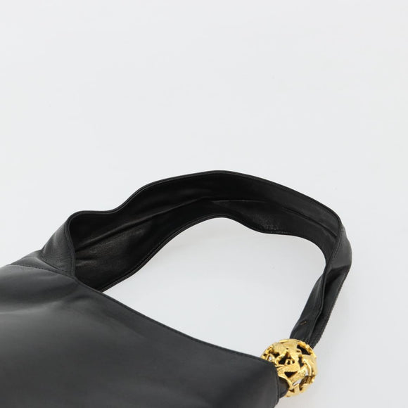 Salvatore Ferragamo Shoulder Bag Leather Black Gold Auth 184545