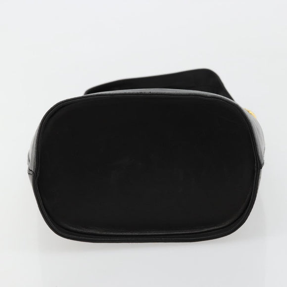 Salvatore Ferragamo Shoulder Bag Leather Black Gold Auth 184545