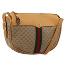 GUCCI Micro GG Supreme Web Sherry Line Shoulder Bag PVC Beige Gold Auth 184546-1