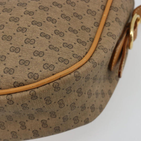 GUCCI Micro GG Supreme Web Sherry Line Shoulder Bag PVC Beige Gold Auth 184546