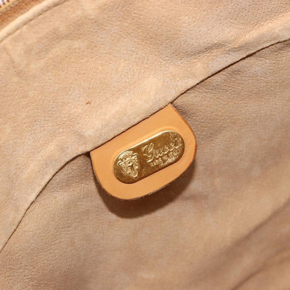 GUCCI Micro GG Supreme Web Sherry Line Shoulder Bag PVC Beige Gold Auth 184546