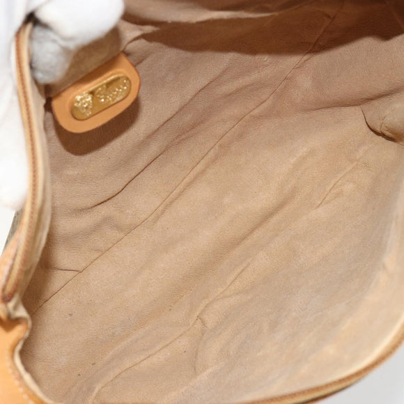GUCCI Micro GG Supreme Web Sherry Line Shoulder Bag PVC Beige Gold Auth 184546