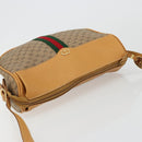 GUCCI Micro GG Supreme Web Sherry Line Shoulder Bag PVC Beige Gold Auth 184546-6