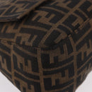 FENDI Zucca Canvas Mamma Baguette Shoulder Bag Black Brown Auth 184547SAV-15