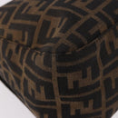 FENDI Zucca Canvas Mamma Baguette Shoulder Bag Black Brown Auth 184547SAV-17