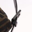 FENDI Zucca Canvas Mamma Baguette Shoulder Bag Black Brown Auth 184547SAV-20