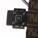 FENDI Zucca Canvas Mamma Baguette Shoulder Bag Black Brown Auth 184547SAV-8