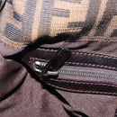 FENDI Zucca Canvas Mamma Baguette Shoulder Bag Black Brown Auth 184547SAV-25