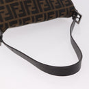 FENDI Zucca Canvas Mamma Baguette Shoulder Bag Black Brown Auth 184547SAV-7