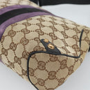 GUCCI GG Canvas Sherry Line Horsebit Shoulder Bag Beige Gold 129699 Auth 184548A-15