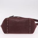 Salvatore Ferragamo Gancini Handtas Leer 2-weg Bordeaux Goud Auth 184549-5