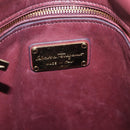 Salvatore Ferragamo Gancini Handtas Leer 2-weg Bordeaux Goud Auth 184549-20