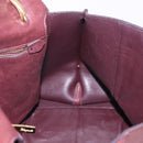 Salvatore Ferragamo Gancini Handtas Leer 2-weg Bordeaux Goud Auth 184549-21