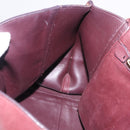 Salvatore Ferragamo Gancini Handtas Leer 2-weg Bordeaux Goud Auth 184549-22