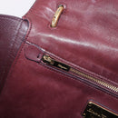Salvatore Ferragamo Gancini Handtas Leer 2-weg Bordeaux Goud Auth 184549-23