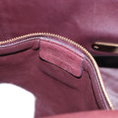 Salvatore Ferragamo Gancini Handtas Leer 2-weg Bordeaux Goud Auth 184549-12