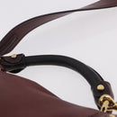 Salvatore Ferragamo Gancini Handtas Leer 2-weg Bordeaux Goud Auth 184549-14