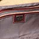 FENDI Mamma Baguette Schultertasche Kord Braun Silber Auth 184550V-15