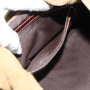 FENDI Mamma Baguette Schultertasche Kord Braun Silber Auth 184550V-20