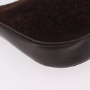 CELINE C Macadam Canvas Shoulder Bag Suede Brown Gold Auth 184551A-11