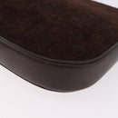 CELINE C Macadam Canvas Shoulder Bag Suede Brown Gold Auth 184551A-12
