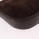 CELINE C Macadam Canvas Shoulder Bag Suede Brown Gold Auth 184551A-13