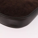 CELINE C Macadam Canvas Shoulder Bag Suede Brown Gold Auth 184551A-14