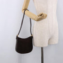 CELINE C Macadam Canvas Shoulder Bag Suede Brown Gold Auth 184551A-21