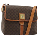 CELINE Macadam Canvas Shoulder Bag PVC Leather Brown Gold Auth 184552A-1