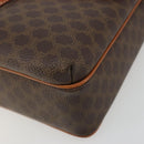 CELINE Macadam Canvas Shoulder Bag PVC Leather Brown Gold Auth 184552A-14