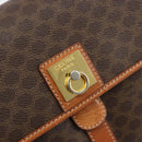 CELINE Macadam Canvas Shoulder Bag PVC Leather Brown Gold Auth 184552A-18