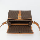 CELINE Macadam Canvas Shoulder Bag PVC Leather Brown Gold Auth 184552A-9