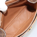 CELINE Macadam Canvas Shoulder Bag PVC Leather Brown Gold Auth 184552A-10
