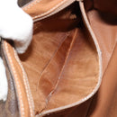CELINE Macadam Canvas Shoulder Bag PVC Leather Brown Gold Auth 184552A-11