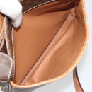 CELINE Macadam Canvas Shoulder Bag PVC Leather Brown Gold Auth 184552A-22