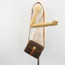 CELINE Macadam Canvas Shoulder Bag PVC Leather Brown Gold Auth 184552A-23