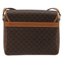CELINE Macadam Canvas Shoulder Bag PVC Leather Brown Gold Auth 184552A-2