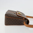 CELINE Macadam Canvas Shoulder Bag PVC Leather Brown Gold Auth 184552A-3