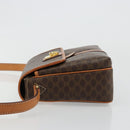 CELINE Macadam Canvas Shoulder Bag PVC Leather Brown Gold Auth 184552A-4