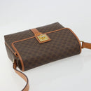 CELINE Macadam Canvas Shoulder Bag PVC Leather Brown Gold Auth 184552A-6