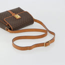 CELINE Macadam Canvas Shoulder Bag PVC Leather Brown Gold Auth 184552A-7