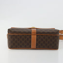 CELINE Macadam Canvas Shoulder Bag PVC Leather Brown Gold Auth 184552A-5