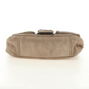 PRADA Chain Shoulder Bag Suede Beige Silver Auth 184553SAV-10