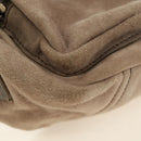 PRADA Chain Shoulder Bag Suede Beige Silver Auth 184553SAV-11