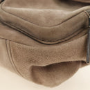 PRADA Chain Shoulder Bag Suede Beige Silver Auth 184553SAV-12