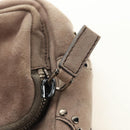 PRADA Chain Shoulder Bag Suede Beige Silver Auth 184553SAV-19