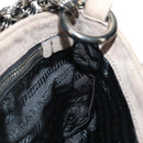 PRADA Chain Shoulder Bag Suede Beige Silver Auth 184553SAV-24