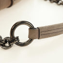 PRADA Chain Shoulder Bag Suede Beige Silver Auth 184553SAV-8